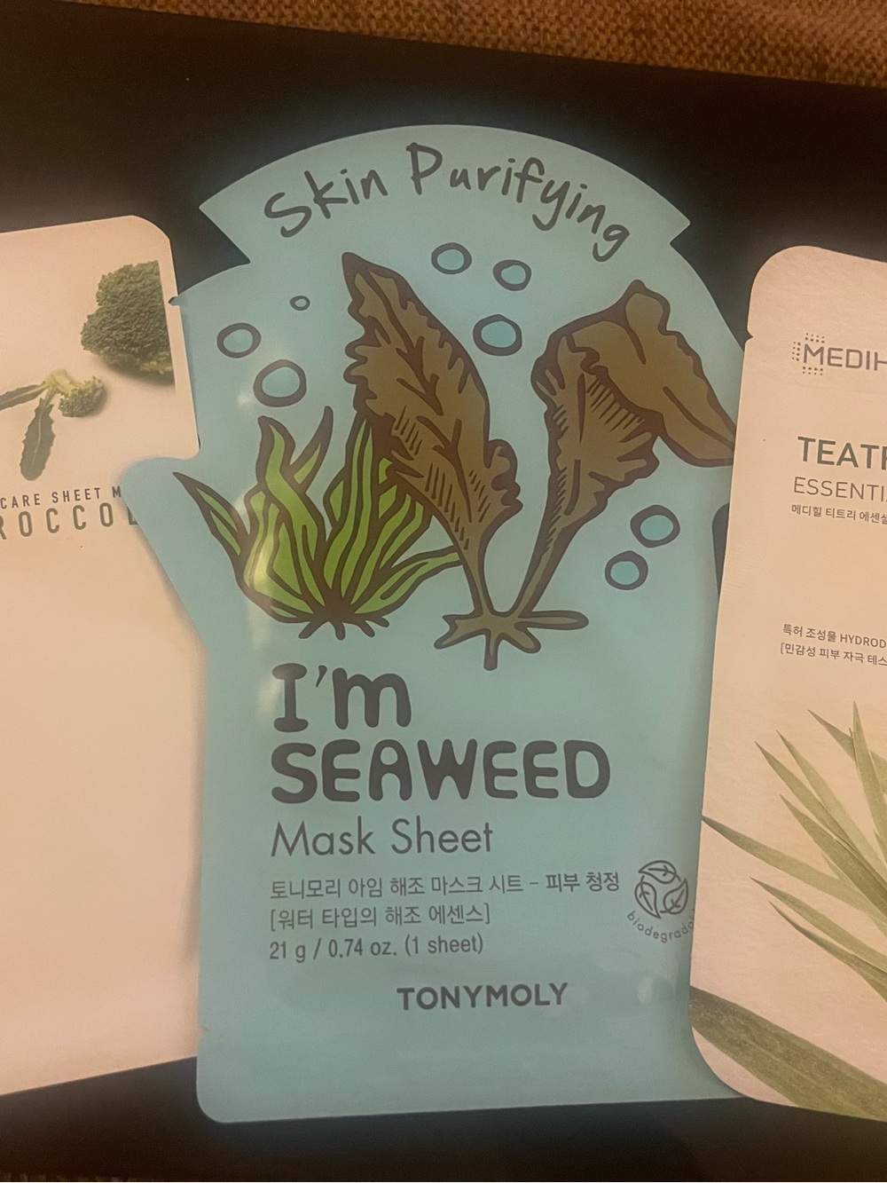 Set of 3 Korean Masks - I’m Seaweed Skin, Mediheal Tea Tree & Broccoli